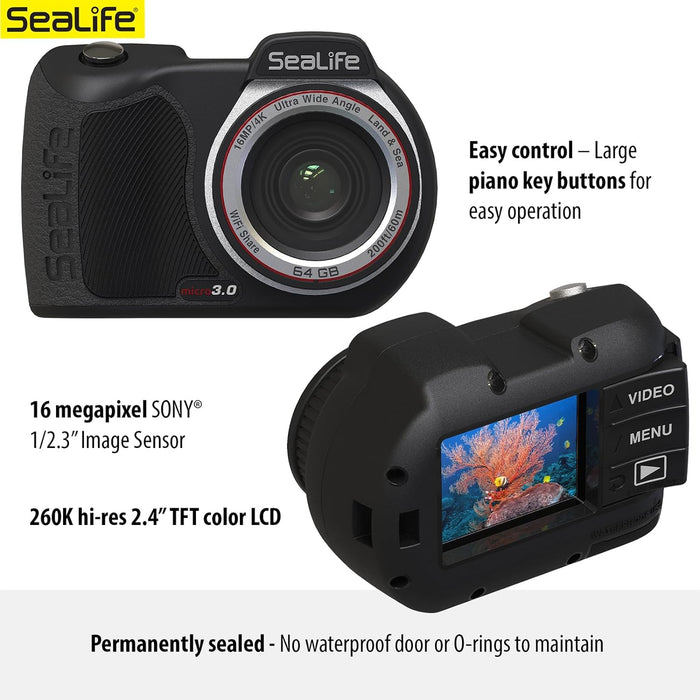 SeaLife Micro 3.0 Limited Edition Explorer Underwater Camera Gift Set for Photography & Video, Easy Set-up, Includes Sea Dragon 2000 Photo-Video Light