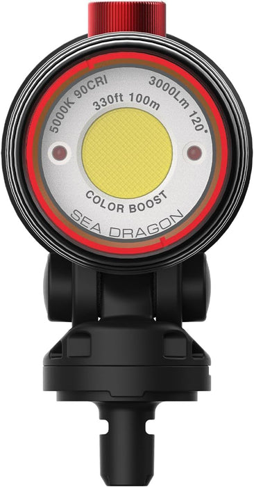Sealife Sea Dragon 3000F Color Boost COB LED Photo-Video Light Kit for Underwater Photography and Video, Includes Sea Dragon 3000F Light Head, Flex-Connect Grip, Single Tray, Sea Dragon Case