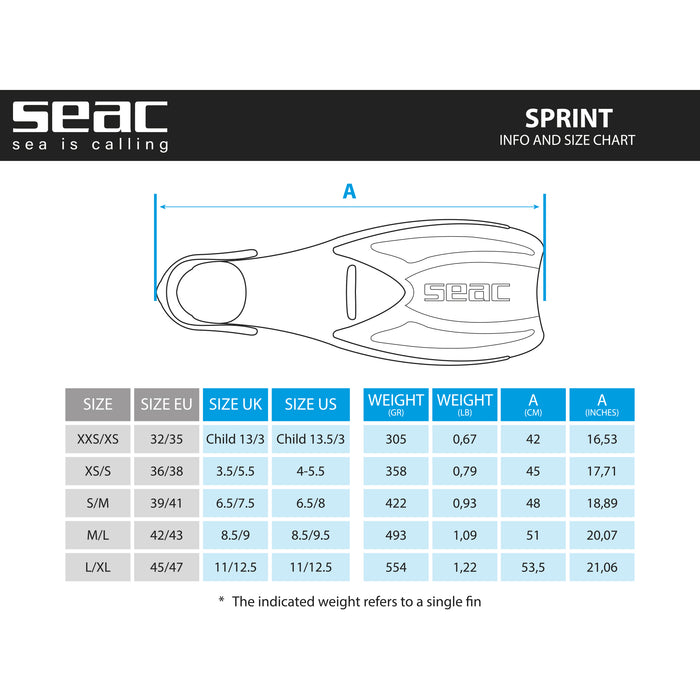 SEAC Sprint Snorkeling Fins