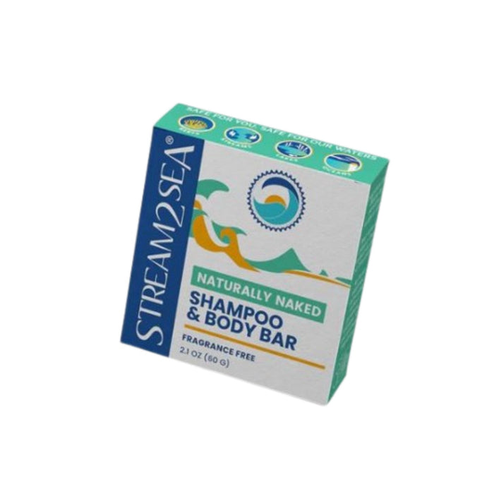Stream2Sea Naturally Naked Shampoo & Body Bar, Fragrance Free