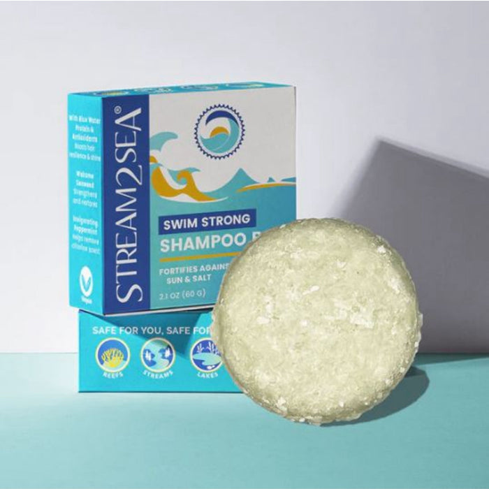 Stream2Sea Swim Strong Shampoo Bar, Fortifies against Chlorine, Sun & Salt
