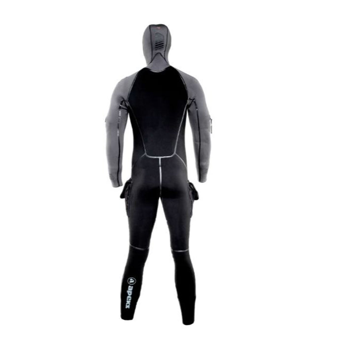 Apeks Men's 8/7mm Thermiq Wetsuit, Black/Grey