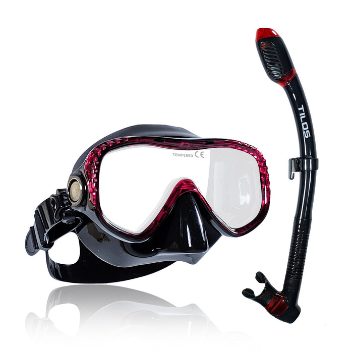 Tilos Visionary II Mask and Sleek Dry Snorkel Set