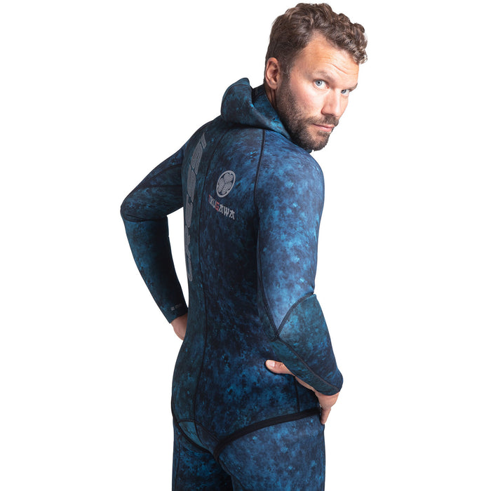 Cressi 3.5mm Tokugawa Open Cell Hooded Two Piece Wetsuit Blue Camo