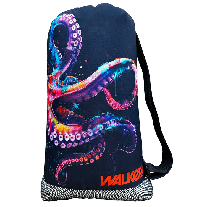 Walker Beach Mesh Net Travel Boat Bag for Snorkeling, Dive, and Swim Gear – USA Made, Rainbow Reef Octopus