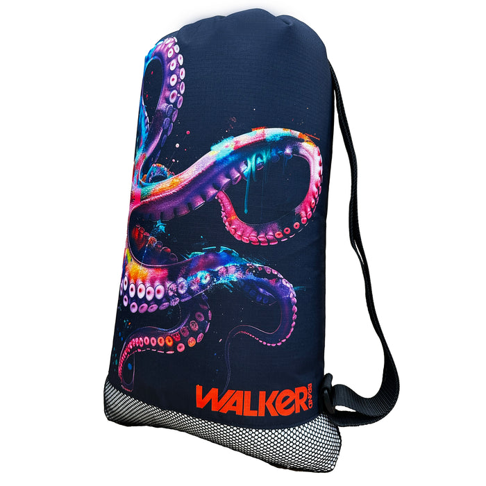 Walker Beach Mesh Net Travel Boat Bag for Snorkeling, Dive, and Swim Gear – USA Made, Rainbow Reef Octopus