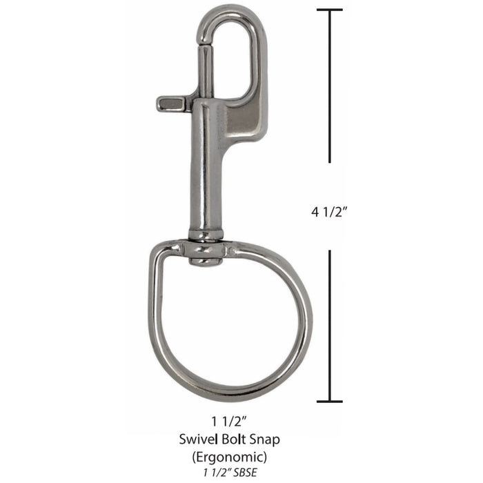 Walker Dive Clip System - Stainless Steel 1 1/2" X 4 1/4" Ergonomic Swivel Bolt Snap