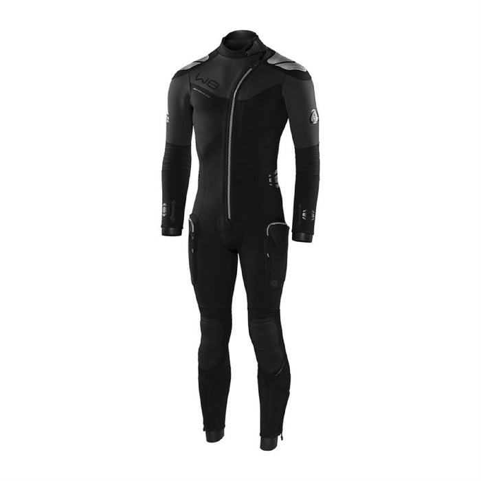 Waterproof W8 7mm Neoprene Wetsuit, Front-Zip, 4-Way Super-Stretch, Water Dam Neck Protection