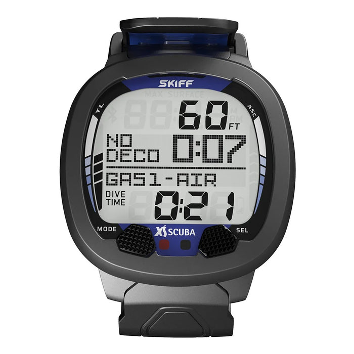 XS Scuba Skiff Wrist Dive Computer – Air/Nitrox/Gauge Modes, Wireless DiveSync App Connectivity, 2-Button Operation, Bühlmann ZHL-16 Algorithm, Backlit Display