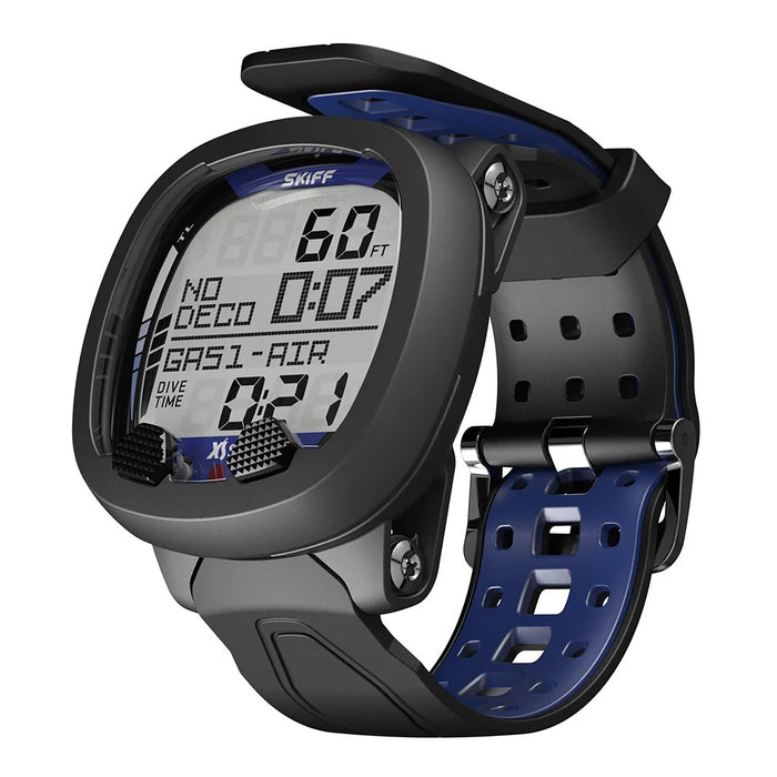 XS Scuba Skiff Wrist Dive Computer – Air/Nitrox/Gauge Modes, Wireless DiveSync App Connectivity, 2-Button Operation, Bühlmann ZHL-16 Algorithm, Backlit Display