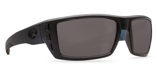 Costa Rafael Matte Black Teak Gray Mirror 580P Sunglasses, Plastic
