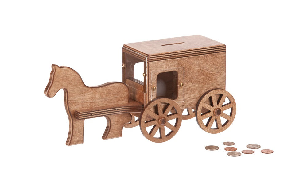 Amish Buggy Toys Kids Wooden Horse and Buggy