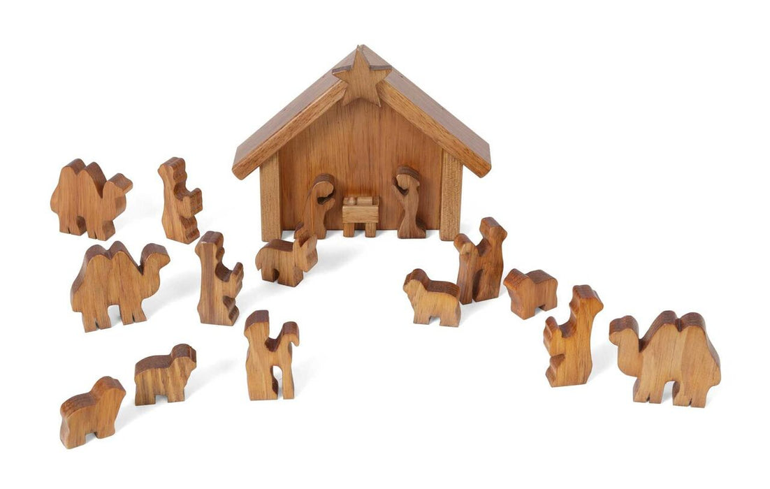 Amish Buggy Toys Wooden Nativity Scene Harvest, CPSIA Kid Safe Finish