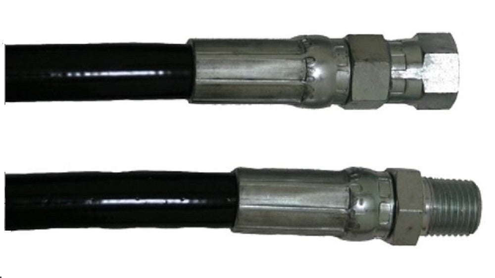A Plus Marine Supply, Inc. 5 feet Fill Whip Hose - 1/4" JIC to 1/4" MNPT - All Stainless Steel Connections