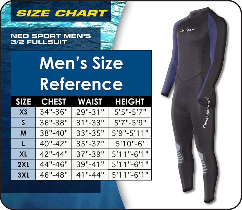 Neosport 3/2mm Men's Neoprene Back Zip Jumpsuit