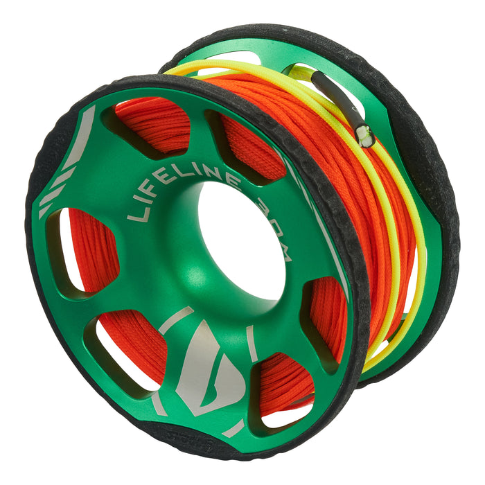 Apeks Lifeline Spool - High quality High Visibility Line Includes Stainless Steel Bolt Snap