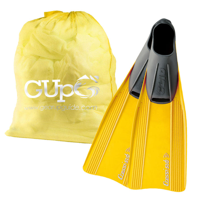 Cressi Clio Long Blade Full Foot Snorkel Fin w/ GupG Mesh Gear Bag