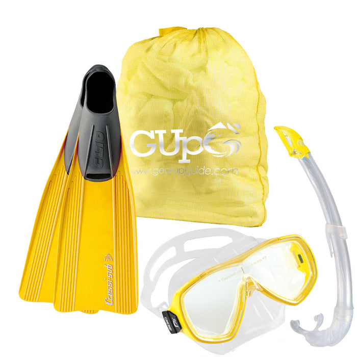 Cressi Clio Fins Mesh Gear Bag Ondina Mask & Top Youth Snorkel Set