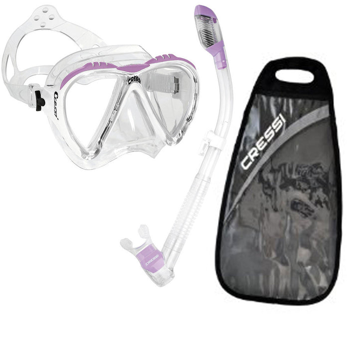 Cressi Matrix Snorkel Mask & Dry Snorkel Set w/ Gear Bag