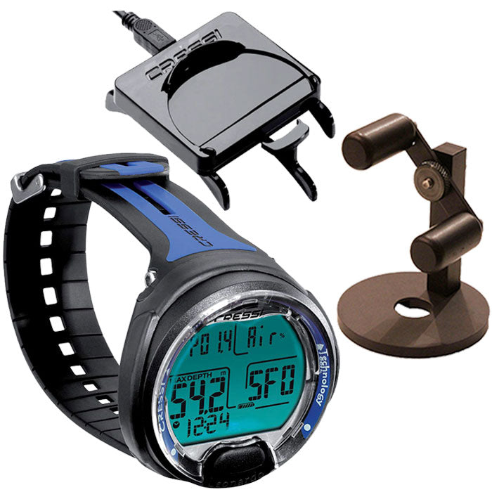 Cressi Leonardo Dive Computer, Scuba Diving Instrument w/ Download Cable and Watch Stand or GupG Reg Bag