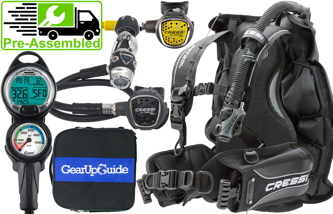 cressi dive gear Cressi Patrol BCD Scuba Diving Gear w/ MC9 Compact Pro, Compact Pro Oc — Lancaster Scuba