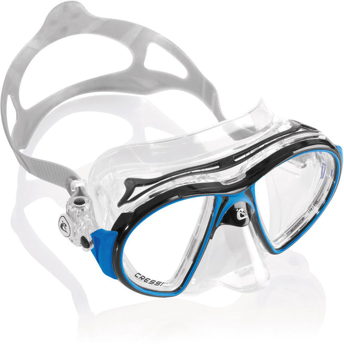 Cressi Air Mask Scuba Gear Package w/ Frog Plus Fins, Alpha Ultra Dry Snorkel & GupG Mesh Bag
