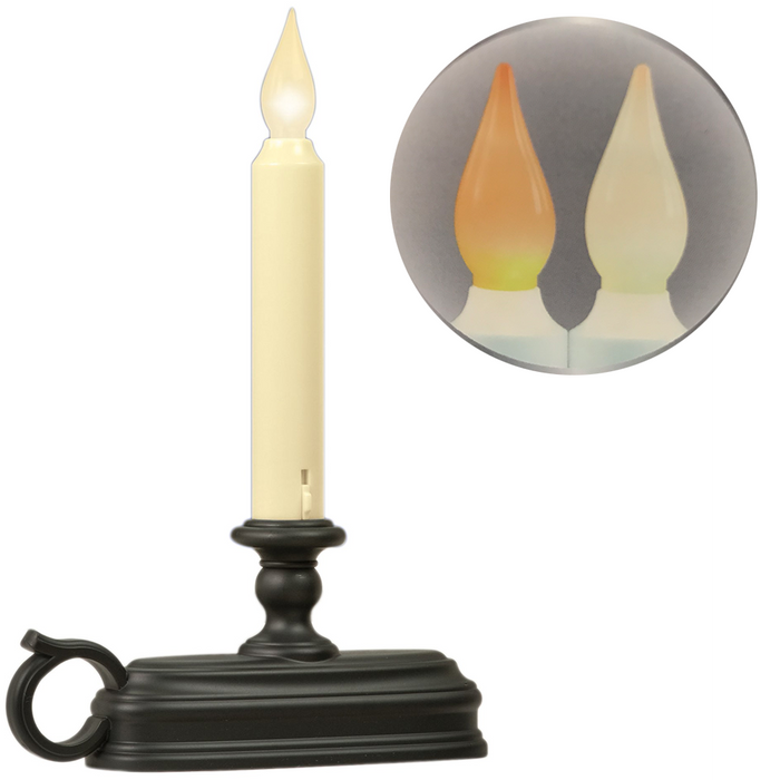 Delighted Home White and Amber LED Window Candle with Sensor for Auto On/Off Flickering Flameless Battery Operated Cordless