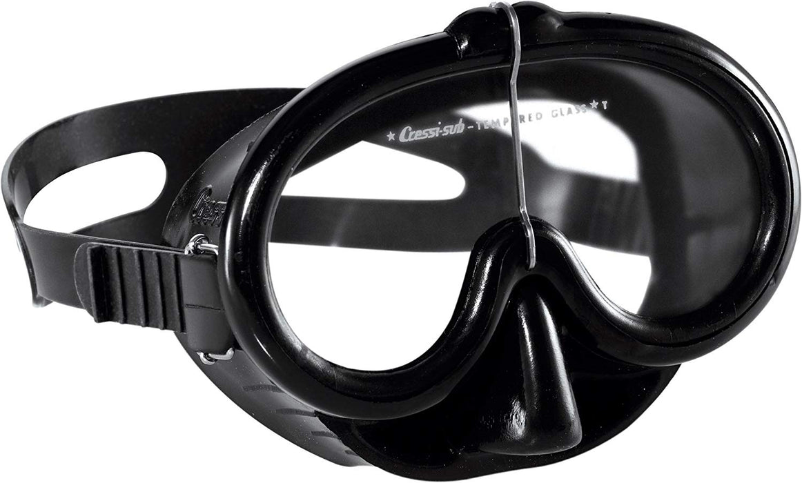 Cressi Pinocchio Classic Oval Dive Mask for Scuba and Snorkeling, Black