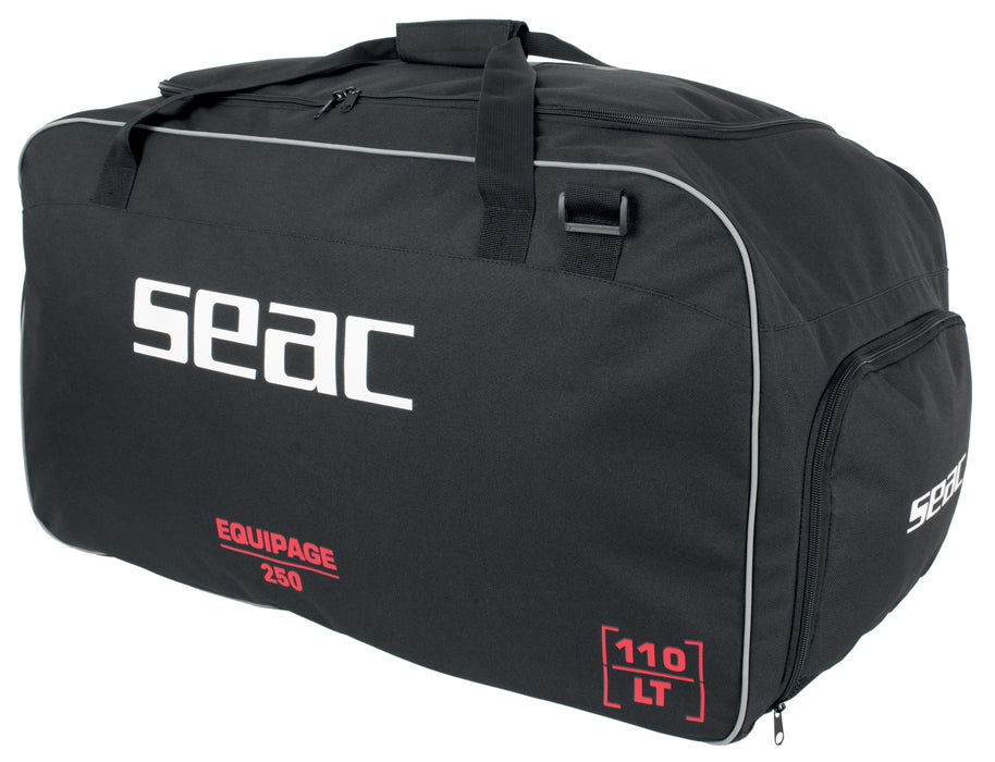 SEAC Equipage 250 Duffel Bag with Waterproof Compartment for Diving Equipment and Fins Pocket, 75x40x35 cm