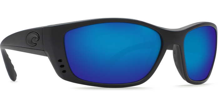 Costa Fisch Blackout Frame Blue Mirror 580G Polarized Glass Sunglasses