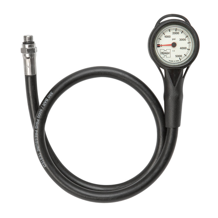 XS Scuba Highland Thin-Line Pressure Gauge - Complete (Imperial/Rubber Hose)