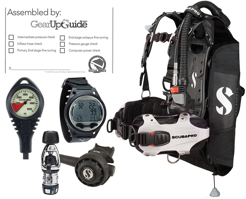 Scubapro Women's Inovate Scuba Diving Gear Package Hydros BCD with Air Source MK2 EVO Regulator Aladin Sport Dive Computer Certified Assembly by GUPG