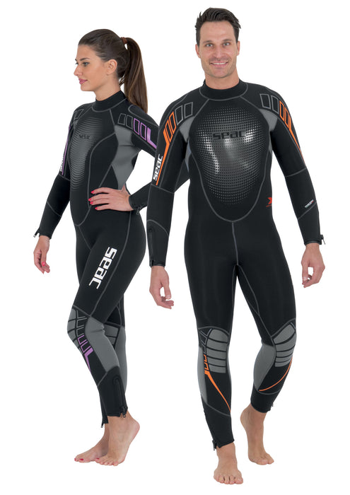 SEAC Komoda Man, Ultra Comfortable Scuba Diving Wetsuit in 5 mm Superelastic Neoprene, Rear Zip