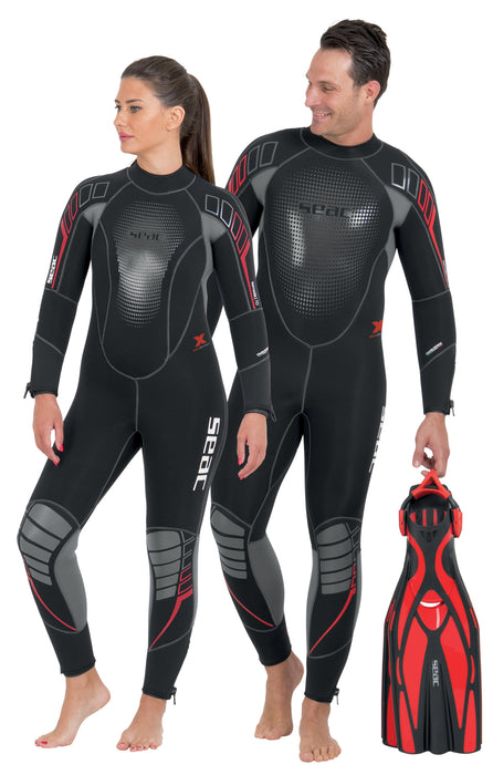 SEAC Komoda Lady, Ultra Comfortable Scuba Diving Wetsuit in 7 mm Superelastic Neoprene, Rear Zip