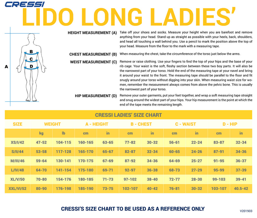 Cressi Lido Women's 2mm Long Wetsuit
