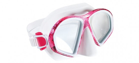 Tilos Spawn Mask and Diver Sleek Dry Snorkel Set, Pink Camo