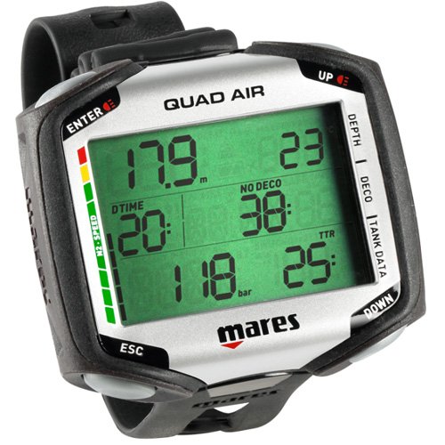 Mares Quad Air Scuba Diving Wrist Computer with Watch Stand Package