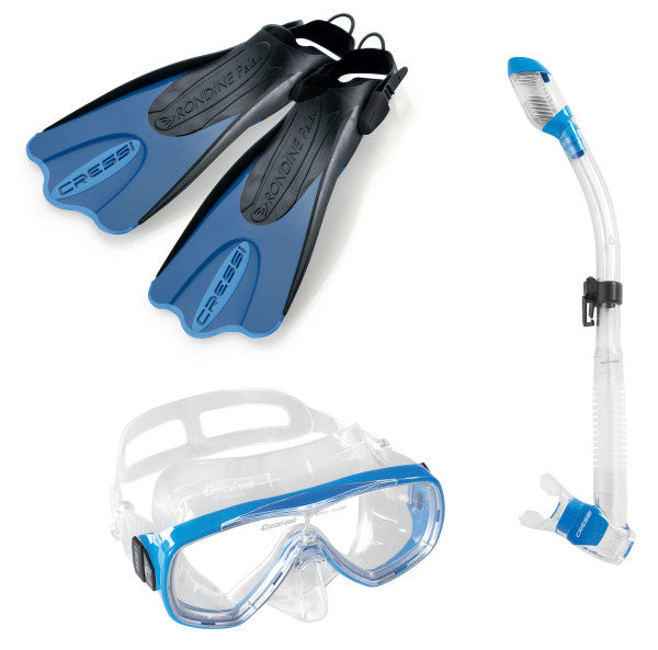 Cressi Onda Mask, Dry Snorkel & Palau Short Adjustable Fins