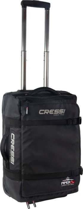 Cressi Piper Bag for Traveling | Strong and Safe with Multiple Handles and Wheels, Black, One Size (UB952000)