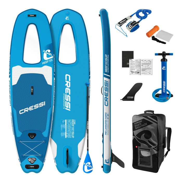 Cressi Window Inflatable Stand Up Paddleboard Set, Blue, 10'2"