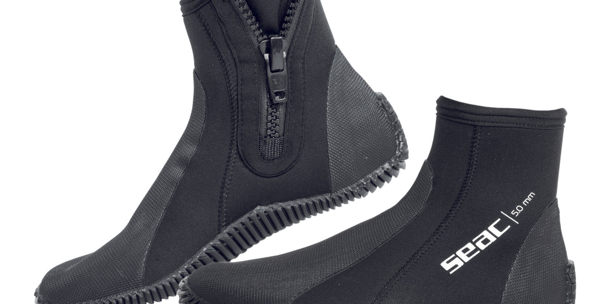 SEAC Standard Neoprene Boot, Black, Medium (8.1/2/9.1/2) Pro HD 6mm Hard Sole Boot
