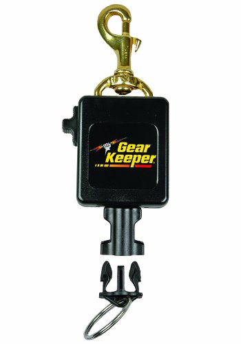 Gear Keeper RT3-0082 Locking Scuba Flashlight 12oz Force Retractor Brass Snap Clip Mount 42" Extension with QCII Split Ring