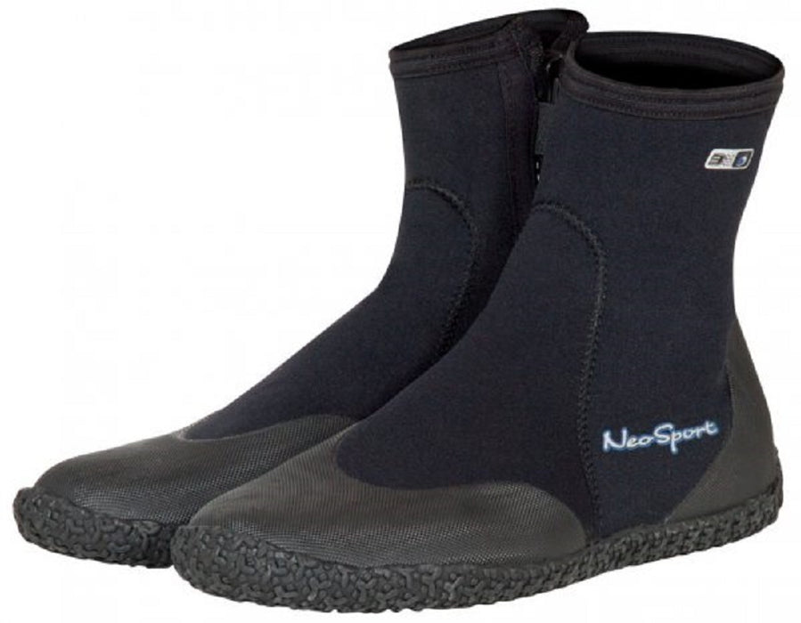 Neosport 5mm High Top Zipper Boots with Premium Neoprene Material and Water Entry Barrier