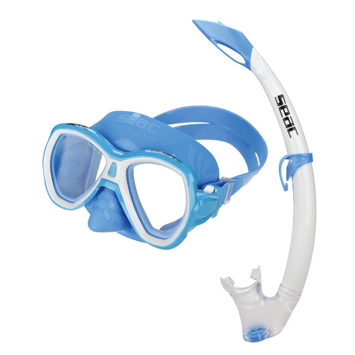 SEAC Elba Premium Junior Kids Scuba Diving Swimming Snorkeling 100% Pure Silicone Mask Snorkel Set