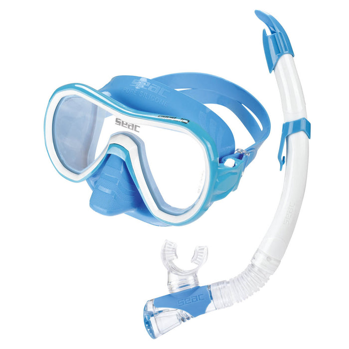 SEAC Giglio Premium Adults Scuba Diving Swimming Snorkeling 100% Pure Silicone Mask Snorkel Set w/ Gear Bag