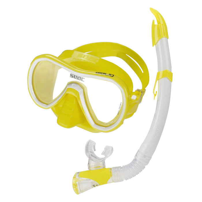 SEAC Giglio Premium Adults Scuba Diving Swimming Snorkeling 100% Pure Silicone Mask Snorkel Set w/ Gear Bag