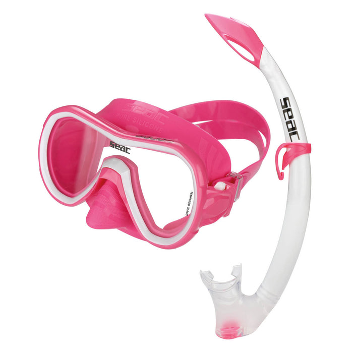 SEAC Giglio Premium Junior Kids Scuba Diving Swimming Snorkeling 100% Pure Silicone Mask Snorkel Set