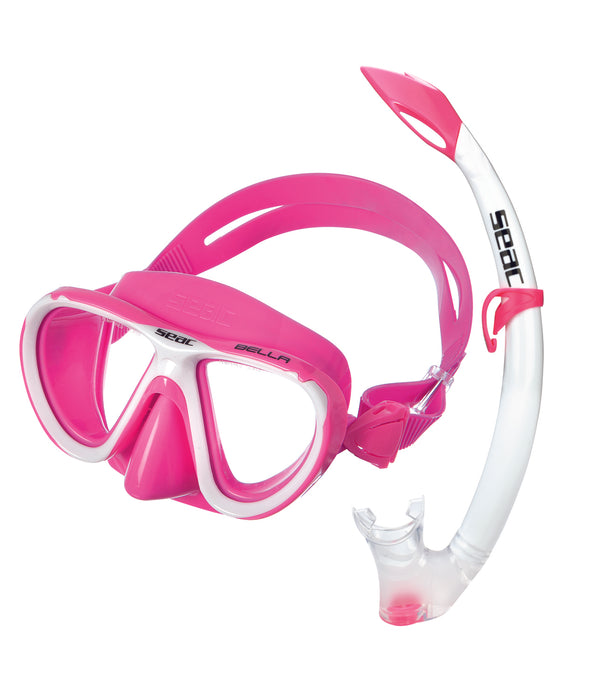 SEAC Bella Premium Child Kids Scuba Diving Swimming Snorkeling 100% Pure Silicone Mask Snorkel Set
