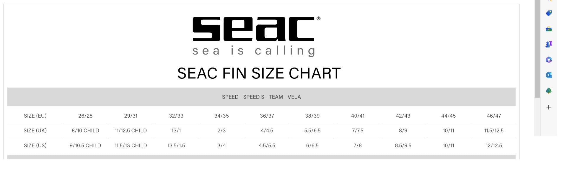 SEAC Speed-S Training Swimming Fins
