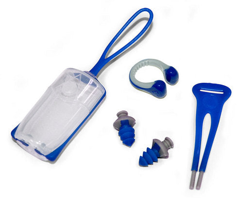 Aqua Sphere Silicone Ear Plugs with Lanyard, Nose Clip and Carrying Case